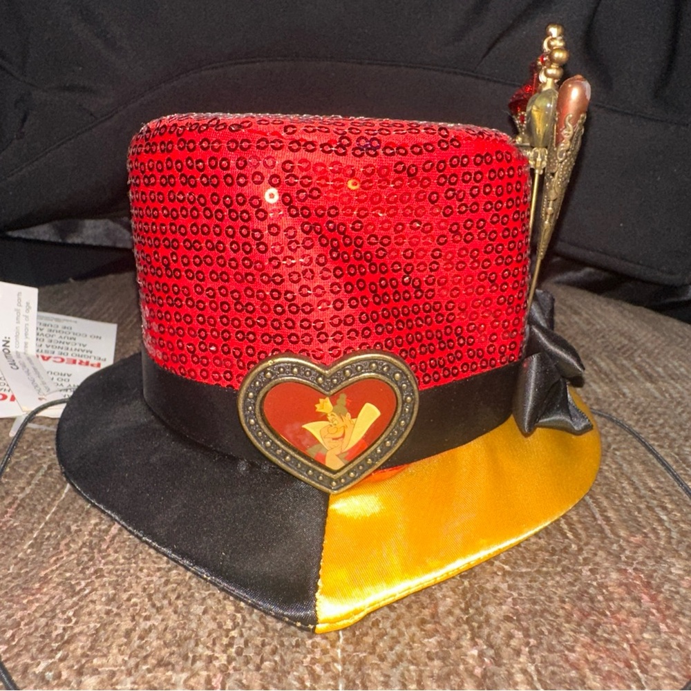 Alice and wonderland floss hat Red and Gold Disney’s parks Hat , Mickey ears col